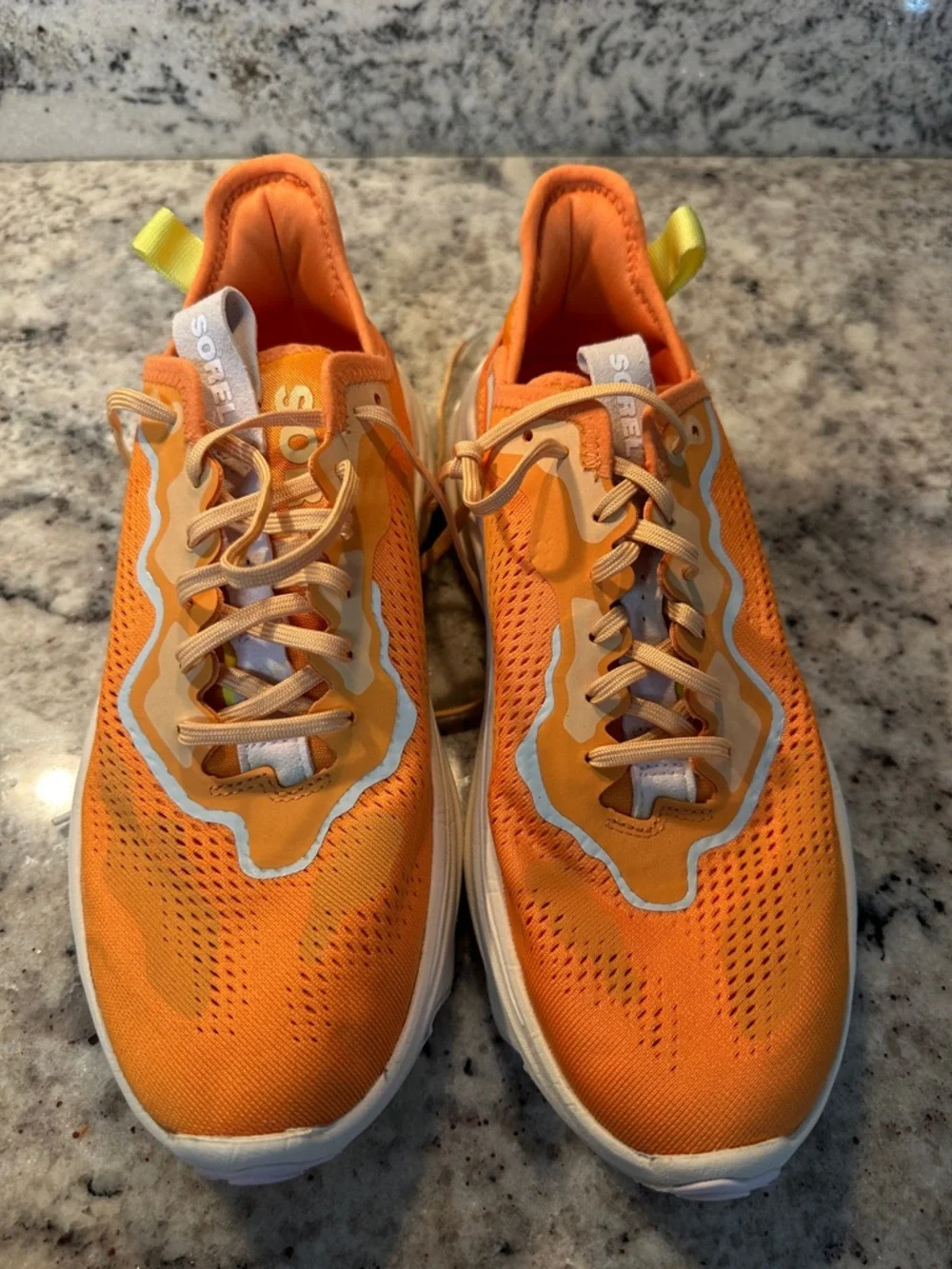 Sorel Orange Mesh Platform Sneakers